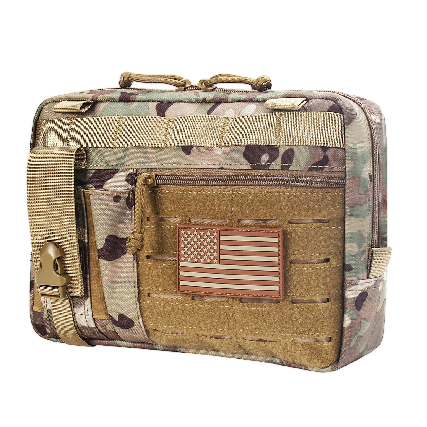Molle Admin Pouch with Laser Cutting Loop,Car EDC EMT Molle Pouches, Large Capacity Tactical Pouch, EDC Pouch Organizer